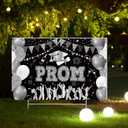 Kigeli Graduation Party Decorations 2026 Prom Yard Sign Prom Lawn Sign with Stakes for College High School Graduation Party Outdoor Photo Backdrop Decor(Silver)