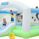 Easyair Large Bounce House for Big Kids, 14.8 x 14.5 FT Inflatable Bouncer Jumper Slide with 650W Blower, Basketball Hoop, Throw Ball Game, Ball Pits