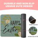 Artoid Mode Blue Rabbit Flowers Bunny Eggs Happy Easter Doormat, Home Decor Low-Profile Switch Rug Door Mat Floor Mat for Indoor Outdoor 17x29 Inch