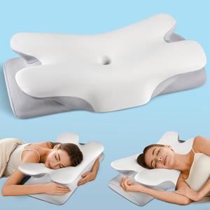 Cervical Neck Pillow for Neck Shoulder Pain Relieve, Soft Ergonomic Orthopedic Bed Pillow of 2 Heights, Q-max Cooling Memory Foam Pillows for Side Back Stomach Sleepers Cervical Neck Pillow for Neck Shoulder Pain Relieve, Soft Ergonomic Orthopedic Bed Pillow of 2 Heights, Q-max Cooling Memory Foam Pillows for Side Back Stomach Sleepers