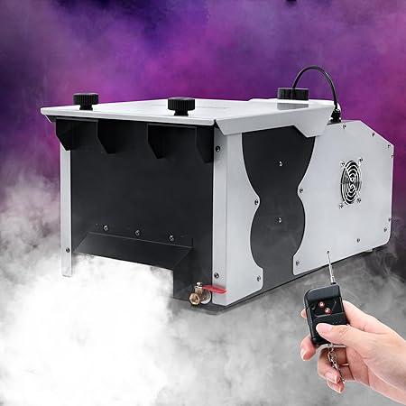 TCFUNDY Fog Machine Low Lying, 1500W Smoke Machine Stage Fog Maker Fogger 18000CFM with Remote & Wired control for Halloween Wedding Party Stage Effect