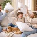20x20 Throw Pillow Inserts Pack of 2, Premium Polyester Cushion Fillers, Fluffy White Decorative Pillows for Couch, Bed & Chairs