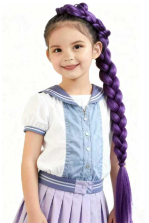 Purple Braiding Hair 26 Inch Pre Stretched Crochet Braiding Hair Extensions for Women , Purple Hair Extensions for DIY Cosplay Crtoon Character Ponytail Halloween Costumes (26 Inch)