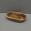 Kaizen Casa Decorative Bowl Mango Wood for Home Decor, Unique Centerpiece Bowl, with Hand Carved Vertical Stripes for Home Decor, Bathroom, Kitchen Counter, & More (10" x 6" x 2")