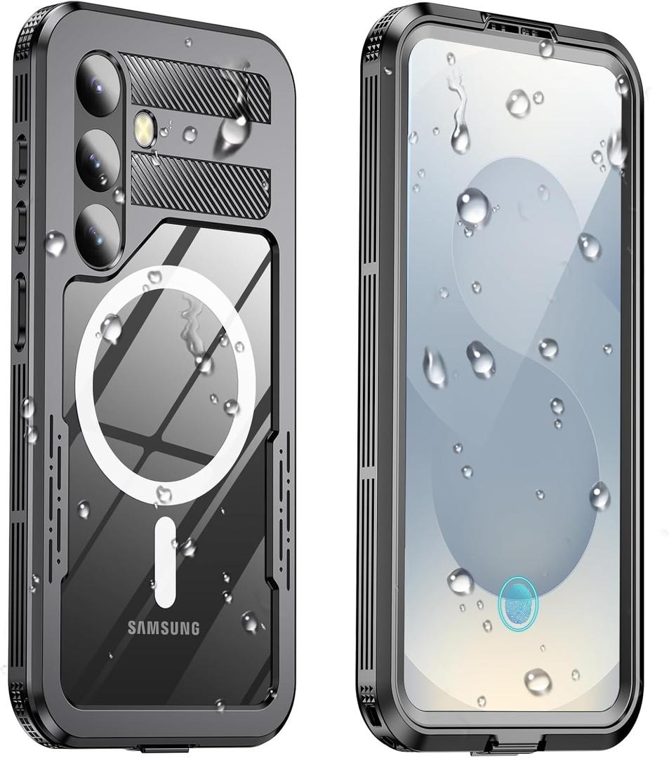 for Samsung Galaxy S25+ Plus Waterproof Case, [Fit for Magsafe] [IP68 Water Proof] [Built-in Screen Protector], Magnetic Heavy Duty Military Grade Rugged Phone Case for S 25+ Plus 6.7", Black