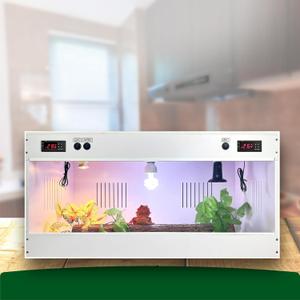 80 * 40CM Smart Dual Thermostat Reptile Terrarium, Acrylic Sliding Door Reptile Enclosure with Ceramic Lamp Socket for Heating Light Control, Ideal Breeding Habitat with Safe Heating System