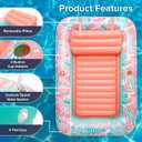 Aqua Inflatable Tanning Pool Lounger, Premium Pool Float with Cupholders and Removeable Pillow for Relaxation and Fun, 71 x 48"