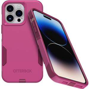 OtterBox iPhone 14 Pro Max (ONLY) Commuter Series Case - INTO The Fucshia (Pink), Slim & Tough, Pocket-Friendly, with Port Protection