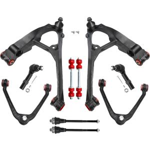 10pc Front End Upper and Lower Control Arms Suspension Kits with Polyurethane for 1999-2006 Chevy Silverado GMC Sierra 1500, 2000-2006 Suburban 1500 Tahoe Yukon/Yukon XL 1500