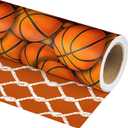 Vnaaem Reversible Basketball Wrapping Paper Roll for Kids Boys Girls - Classic Basketball & Busket Themed Design Sports Gift Wrap for Birthday Sports Holiday Parties(Total 28.5 sq.ft)