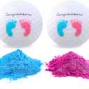 Gender Reveal Exploding Golf Balls Set for Gender Reveal Parties - ONE Wooden Tee, ONE Pink and ONE Blue Powder Filled Exploding Gender Reveal Golf Ball Included in Each Set