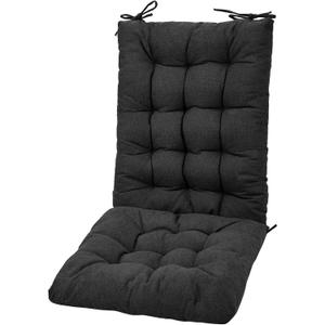 POMIU Rocking Chair Cushions - Indoor & Office Desk Chair, Black, 
Size: Back Cushion (24 x 17 x 2.5 inches), Seat Cushion (17 x 17 x 2.5 inches).