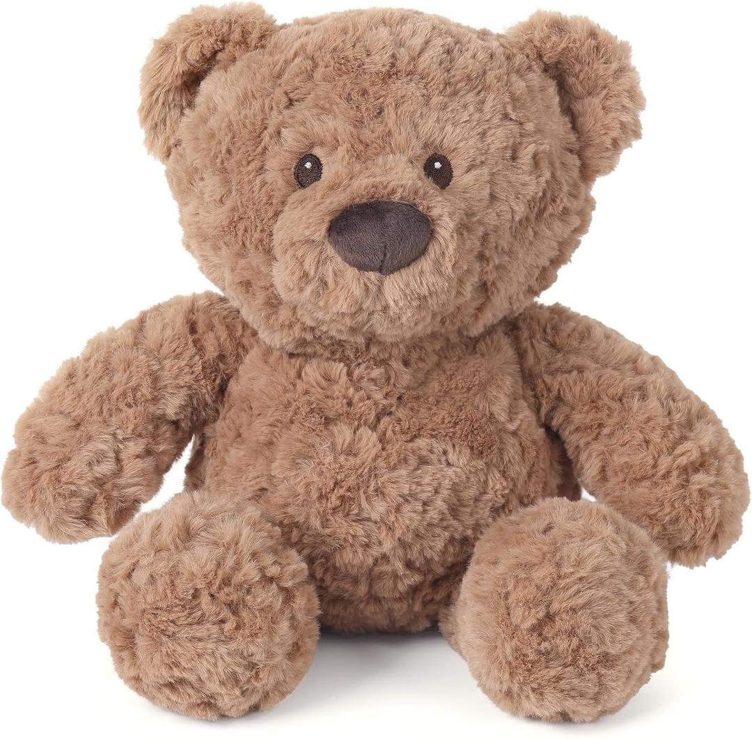 Teddy Bear Stuffed Animals, Microwavable & Weighted Stuffed Animal, Brown Curly Plush for Warmth & Comfort, Heatable Coolable Lavender Scent Toy, Cute Soft Plushies Gift for Children Boys Girls Adult