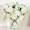 MARTINE MALL Peonies Artificial Flowers, White Artificial Peonies, Silk Peonies Flowers Fake Peonies Artificial Flowers Peonies Bouquet for Centerpiece Table Wedding Party Home Decor