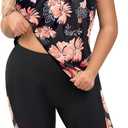 Daci Women Plus Size Tankini Swimsuit - Tummy Control 2 Piece Bathing Suit with High Waisted Capris Shorts 2025 Swimwear (Black)