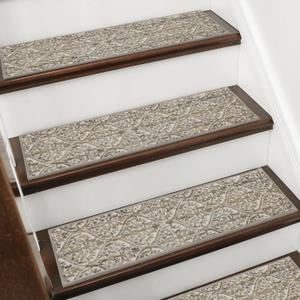 BEQHAUSE Stair Treads for Wooden Steps Non-Slip Machine Washable Carpet Stair Treads 8"X30" Soft Indoor Stair Runner for Kids Elders and Pets, 100% Polyester, TPE Backing, 15pcs, Beige 