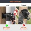 Deck Umbrella Mount Stainless Steel Patio Umbrella Holder, Umbrella Clamp Mount for Deck Railing Heavy Duty Outdoor Umbrella Clamp, Black