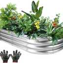 841 ft Large Galvanized Raised Garden Bed Outdoor, Easy Assembly Metal Planter Box for Gardening, Vegetables, Herbs, Flower