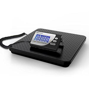 Amazon Basics Digital Postal Scale with Tare Function, Heavy Duty, Aluminium Platform, 440 lb Capacity, Digital Shipping, Portable, Black
