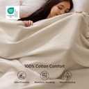 Bedsure GentleSoft 100% Cotton Blanket Queen Size for Bed - Breathable Lightweight and Soft for Summer, Basket Waffle Weave Woven Blankets, Home Decor Gift for Women, Beige, 90x90 inches