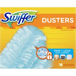 Swiffer Dry Sweeping Cloth Refills, Unscented, 9 1/2" x 7 5/8", Pack of 18 Cloths