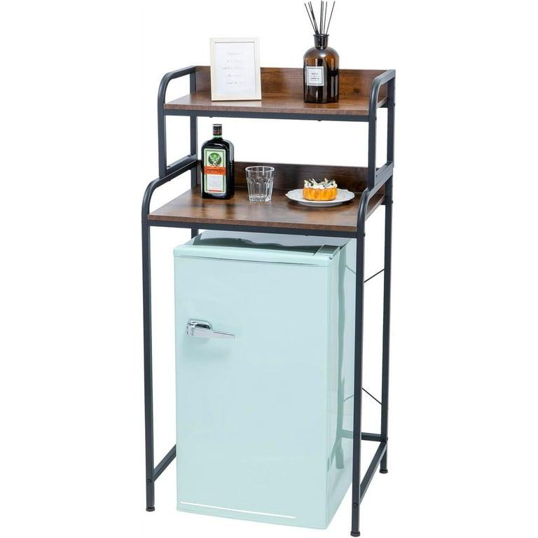 2-Tier Mini Fridge Shelf Storage Shelf Mini Fridge & Microwave Stand Table, Kitchen Shelves Freestadning for Kitchen, Office