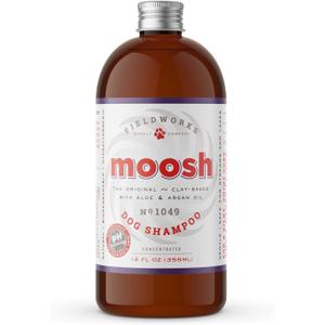 MOOSH All-Natural Dog Shampoo  Gentle for Sensitive Skin. No Sulfates, Preservatives, or Harsh Chemicals. with Bentonite Clay, Argan Oil & Aloe. Hypoallergenic, Biodegradable, 12oz.