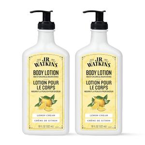 J.R. Watkins Daily Moisturizing Body Lotion, Lemon Cream, 18 fl oz, 2 Pack