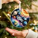 2 x ZAGKOO Astronaut Christmas Ornament 2025 - Universe Space Ornaments for Tree - Planet and Solar System Ornament for Astronomy Lovers, Kids, Men, Women, Science Fans - Galaxy Themed Acrylic Xmas Decor