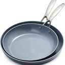 GreenPan Valencia Pro Hard Anodized Healthy Ceramic Nonstick 10" and 12" Frying Pan Skillet Set, PFAS-Free, Induction, Dishwasher Safe, Oven Safe, Gray