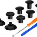 eXtremeRate ThumbsGear Interchangeable Thumbstick for Xbox Controller - Improve Comfort - Black 3 Height Domed & Concave Grips Ergonomic Adjustable Joystick for Xbox Seires X/S, for Xbox One S/X/Elite