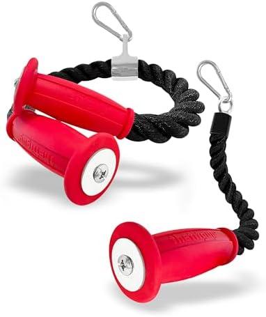 THEFITGUY 2 Ergonomic Tricep Ropes | 30" & 16.5" | Non-Slip Cable Attachment | Wrist Pressure Relief | Grip Strength, Forearm Activation | Home & Commercial Gym Accessory, For Cable Machine, Smart Gym 2 Pcs