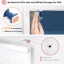 LazBlinds No Drill Blinds for Indoor Windows, Blackout Roller Shades, Cordless Window Blackout Blinds, Thermal Insulated Fabric UV Protection for Home and Office, 36" W x 72" H, Navy Blue