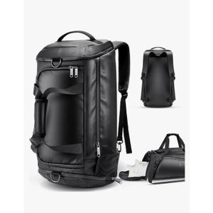 LOKASS Gym Bag for Men/Women-Duffle Sports Bag with Shoe Compartment, Black 1, 1, 1