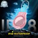 Inesore IPX8 Waterproof for AirTag Keychain Holder case with Wire Cable,Ultra Durable Anti-Lost Lock Keychain Holder for Luggage,Dog,Key,pink*4