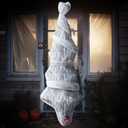 JOYIN 72" Halloween Hanging Cocoon Corpse Animated, Lighted Dead Body Prop for Indoor Decor, Life Size Skeleton Corpse Props for Haunted House, Scary Outdoor Hanging Decorations