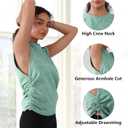Women's Workout Tank Tops 2025 Summer Yoga Shirts Athletic Top Gym/Running Cropped Tank Tops (Green)