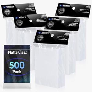 500 Count Card Sleeves – Matte Clear Trading Card Sleeves, Polypropylene (PP), Fit for MTG, TCG, Baseball, Football, and Game Cards (Matte Clear)