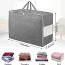 84L Extra Large Storage Bags, Folding Moving Comforter Blanket Storage Bags Closet Organizers and Storage Containers for Clothes with Strong Handles&Zippers Clear Window for Bedding Pillow, Grey, 2Pack