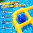 Tic-Tac-Toe Pool Toys Game Set, Giant Inflatable Floating Board Set with 10 Balls, Pool Toys Party Game for Kids Adults Teens, Summer Water Party Backyard Beach Yard Field Day Outdoor Activities