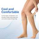 3 Pairs Open Toe Support Socks for Women Knee High Stockings 40D Nylons (S)