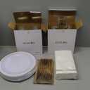 NOCCUR 700PCS Gold Plastic Plates - Gold Disposable Dinnerware Set for 100 - Include 200 Dinner/Dessert Plates,300 Cutlery,100Cups,100Napkins, Idea for Wedding&Party