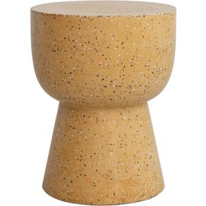 Creative Co-Op Round Terrazzo Table Stool, Mustard Color, 13 inches x 13 inches x 17.75 inches