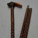 Decorative Walking Cane Antique Brass Handle Walking Stick 3-Folding Design, 36 Inch Size, and Natural Wood Craftsmanship for Sone World Style and Comfort, Medium, Brown, RTN-02