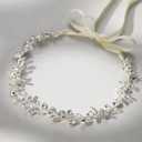 SWEETV Rhinestones Bridal Headband Silver Crystal Wedding Headpieces for Brides Hair Pieces for Bridesmaid Flower Girl Hair Accessories