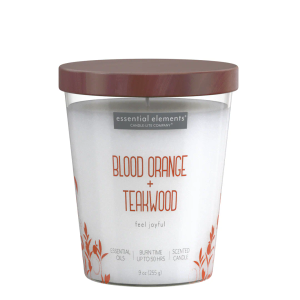 VELA 9 OZ ESSENTIAL ELEMENTS BLOOD ORANGE & TEAKWOOD CANDLE LITE