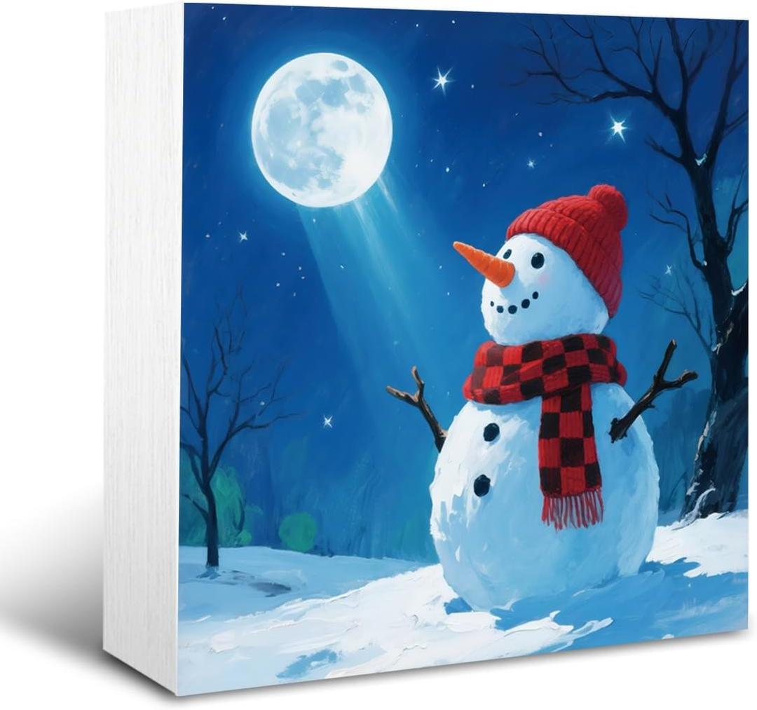 Christmas Decor Signs, Wooden Box Sign Decorative, Christmas Day Decor, Living Room Desktop Decors, Table Decor Art, Inspiring Gift for Friends or Family, 551.2inches (A37)