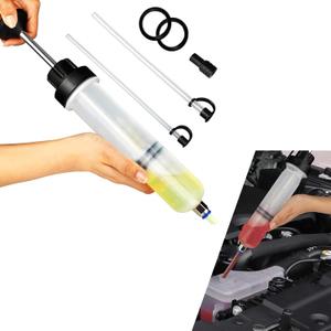 Car Power Steering Fluid Extractor, 200 CC Car Fluid Extractor Pump, Brake Fluid Change Pump Hose Accessories, Universal for Most Cars (Transparent)