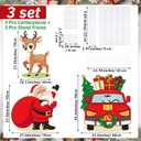 Soulchen 3 Pcs 35.4 Inch Large Christmas Photo Booth Props Santa Claus Reindeer Xmas Bus Backdrop Cardboard Cutout Christmas Party Decorations for Winter New Year Holiday Party Supplies