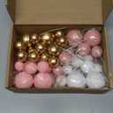 108 Pcs Balls Cake Topper DIY Cupcake Insert Foam Balloons for Cake Baking Wedding Anniversary Birthday Decoration(Pink, White, Gold,Multi Sizes)